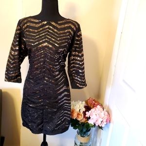 Black & Gold Sequin Dress
